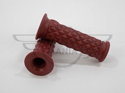 7/8" 22MM Cafe Racer Diamond Handlebar Grips maroon