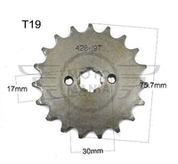 Universal Front Chain sprocket 428 17mm 19 Tooth Honda Pitbike Lifan