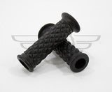 7/8" 22MM Cafe Racer Diamond Handlebar Grips Black