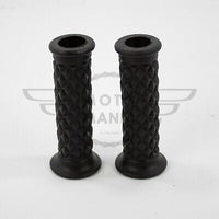 7/8" 22MM Cafe Racer Diamond Handlebar Grips Black