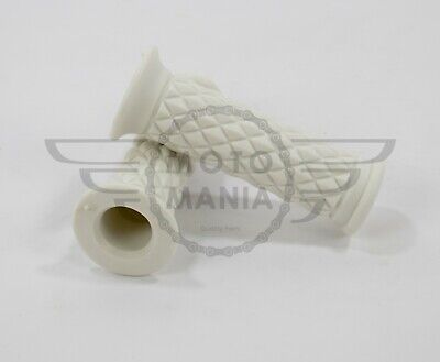 7/8" 22MM Cafe Racer Diamond Handlebar Grips White