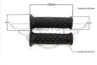 7/8" 22MM Cafe Racer Diamond Handlebar Grips Black