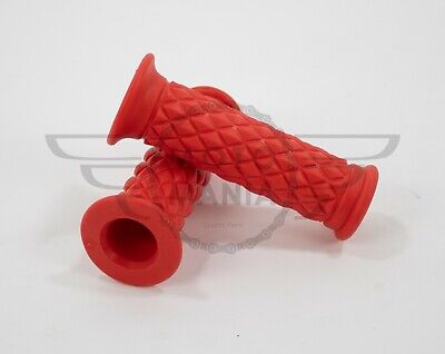 7/8" 22MM Cafe Racer Diamond Handlebar Grips Red