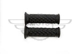 7/8" 22MM Cafe Racer Diamond Handlebar Grips Black