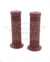 Dark Brown Motorcycle Bike Hand Grips 7/8" 22mm Diamond Pitbike Brat Cafe Racer