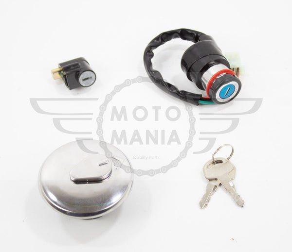 Ignition Switch Key Switch Fuel Gas Cap Lock For Suzuki GN125 1982-2001 6 Pin