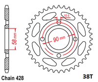 Front and Rear Sprocket Set Honda CG125 1977 -2005