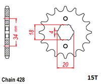 Gold Chain and Sprocket Set Honda CG125 1977 -2005 428H 116L 38T 15T Heavy Duty