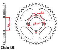 Chain and Sprocket Set For Suzuki GN125 1999