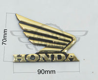 Honda Motorcycle Bike Badge x2 Gold Logo Decall 3D