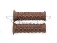 7/8" 22MM Cafe Racer Diamond Motorcycle Handlebar Grips Brown