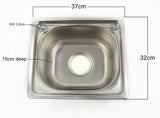 Stainless Steel Single Bowl Sink Insert Waste kit  37 X 32cm