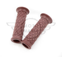 7/8" 22MM Cafe Racer Diamond Motorcycle Handlebar Grips Brown