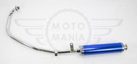 Custom Silencer Full Exhaust Muffler Yamaha YBR125 YBR 125 Blue