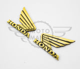 Honda Motorcycle Bike Badge x2 Gold Logo Decall 3D