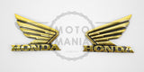 Honda Motorcycle Bike Badge x2 Gold Logo Decall 3D