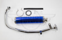 Custom Silencer Full Exhaust Muffler Yamaha YBR125 YBR 125 Blue