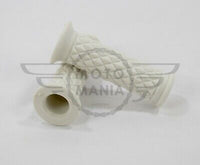 7/8" 22MM Cafe Racer Diamond Handlebar Grips White