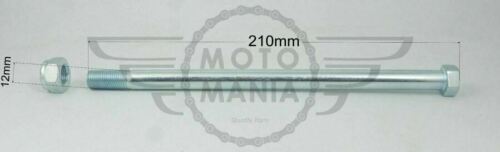 Rear wheel axle bolt spindle shaft & nut 12mm x 210mm for Honda Cub C50 C70 C90