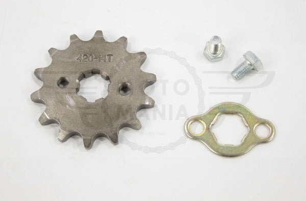 Sprocket & clips 420 14 Front Sprocket 17mm 420 14 T Honda Cub C50 C70 C90 Stomp