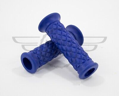 7/8" 22MM Cafe Racer Diamond Handlebar Grips Blue