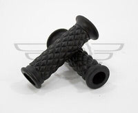 7/8" 22MM Cafe Racer Diamond Handlebar Grips Black